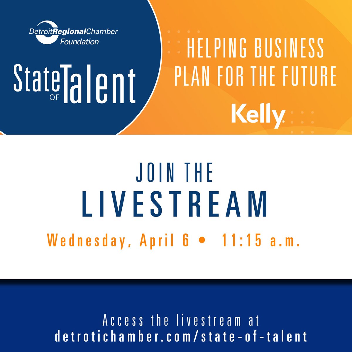 DetroitChamber's tweet photo. Today is the day! State of Talent is finally here! For those unable to attend in-person, a livestream of the State of Talent will be offered at 11:15 a.m., available at https://t.co/vr1UaCDlSU.
Follow along and join in on live coverage of the event with #StateOfTalent. https://t.co/6R9F5s8nSZ
