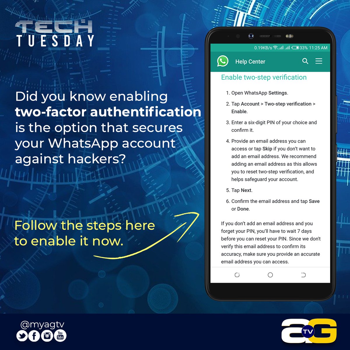 myagtv's tweet image. Guard your heart and mind against evil, and guard your phone against hackers🛡.
#datasecuritytips #myagtv #AGTV #Ghana #TechTuesday #Tech #Technology