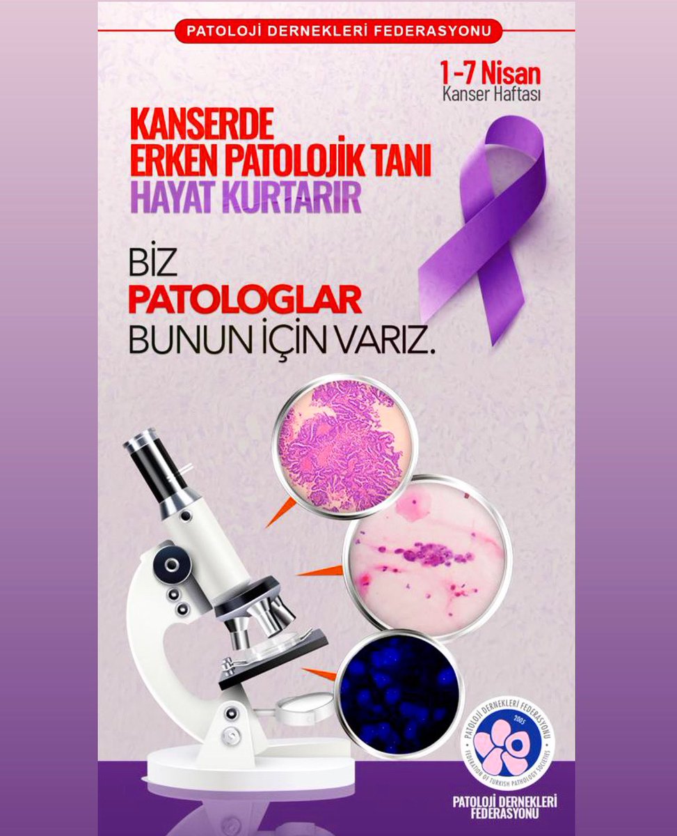 Kanserde erken patolojik tanı hayat kurtarır. Biz patologlar bunun için varız. 

#kanserhaftası #erkentanı #patoloji