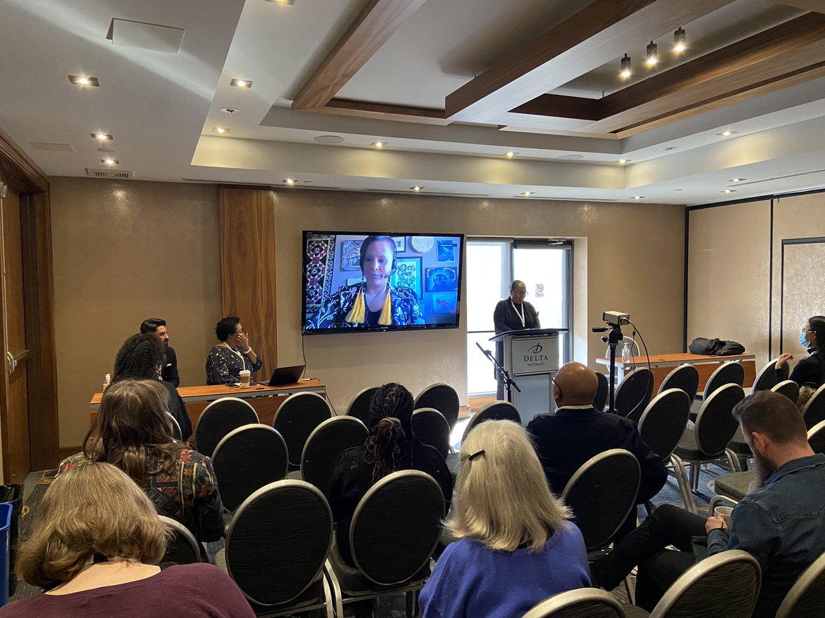 MuseumsCanada22's tweet photo. Tuesday morning began with “Sympathy for the Devil”, which explored what Inclusive Leadership in museums really means and what it should look like. This panel moderated by Cheryl Blackman looked at the importance of community at the municipal, provincial, and national level. https://t.co/0KpYssKzyE