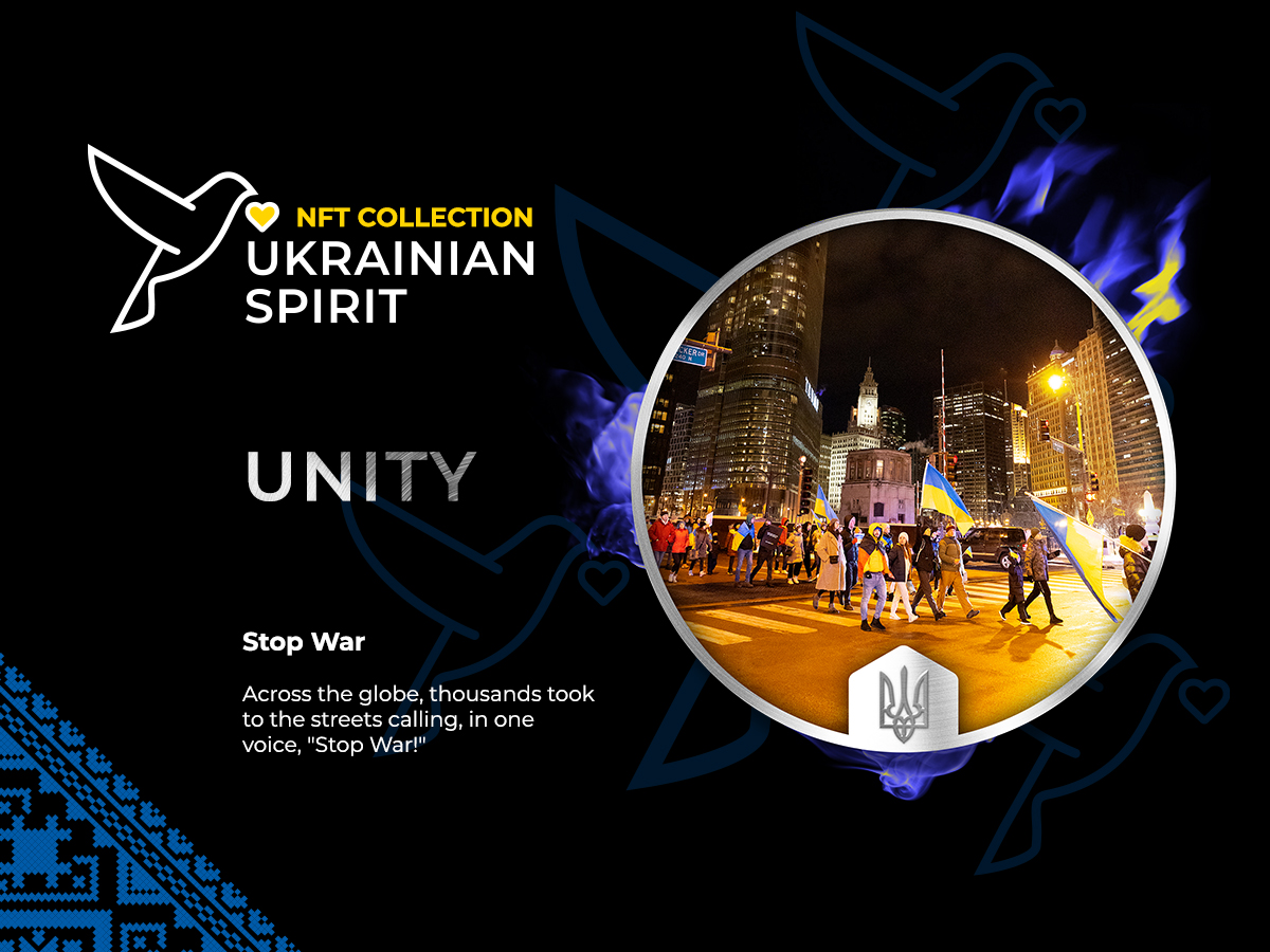 UAspiritNFT's tweet photo. When difficulties arise, Ukrainians unite, selflessly sacrificing everything for each other, with a SPIRIT that cannot be defeated!

The second level of our collection is UNITY - one voice, many souls!

#Ukrainianspiritnft #HelpUkraine #nft #NFTCommunity https://t.co/1ua7JFk7yT