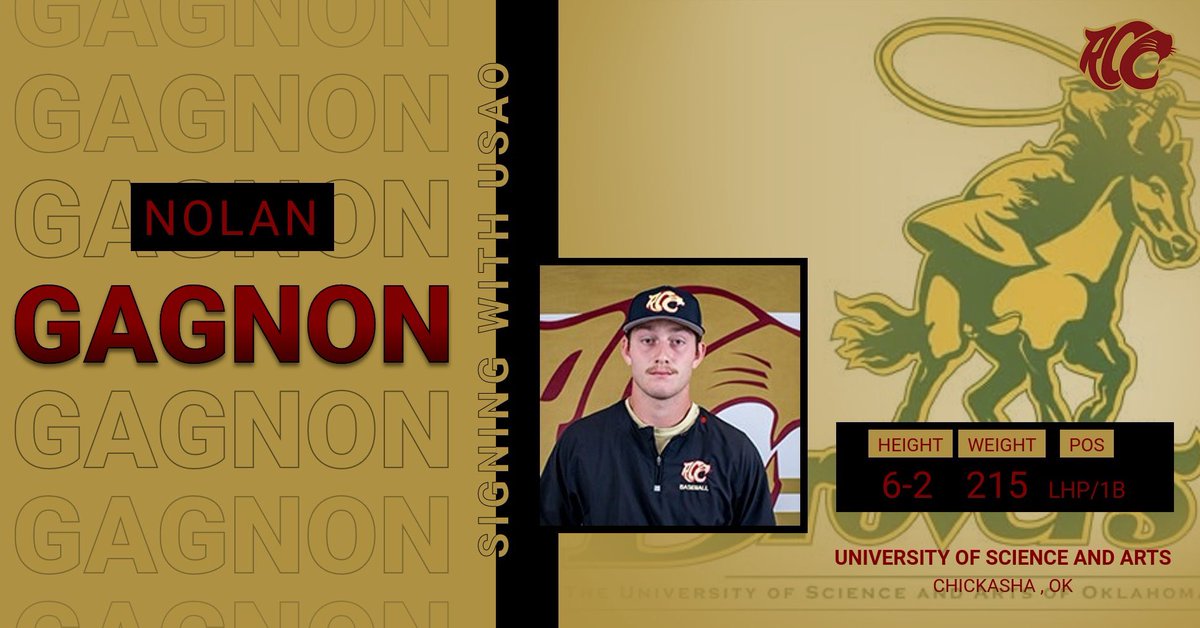 RCCcougars's tweet photo. Another one off the board! Congratulations to Nolan Gagnon on committing to USAO! @DroverAthletics https://t.co/8EC1wgfB7q