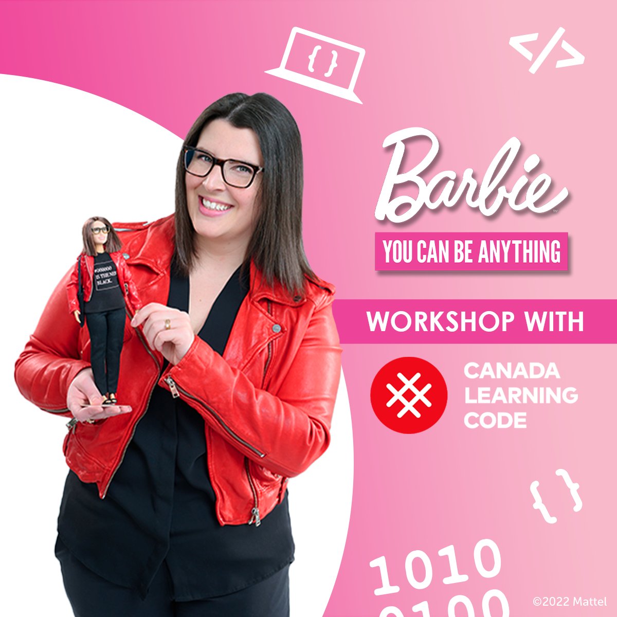 learningcode's tweet image. Here’s your reminder from us and @Barbie that #YouCanBeAnything™ ✨
Create an animation about your dream job in this workshop hosted by our very own CEO & Co-Founder @melsariffodeen, alongside CLC educators Tara Small and McKenzie McFarlane!
#Ad #KidsLearningCode
