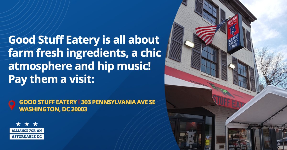 #DYK: <a href="/GoodStuffEater/">Good Stuff Eatery</a> was inspired by the vision for a place where people can enjoy the nostalgia of eating their American favorites: handcrafted burgers, hand-cut fries, and more. Check out this DC staple next time you’re around Capitol Hill!