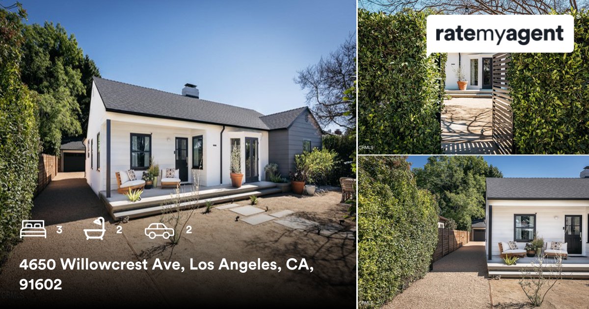 3 🛏 2 🛀 2 🚘
📍 4650 Willowcrest Ave, Los Angeles, CA, 91602

My latest sale on #ratemyagent
rma.reviews/2kwyoyWd3b42