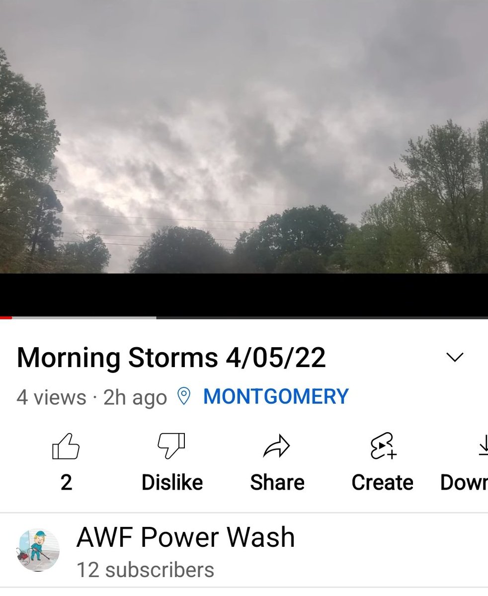 AWFPowerWash's tweet photo. Storms had a little rotation this morning https://t.co/5iXckesCHN

#thunderstorm 
#rotation 
#Montgomery
#Montgomerywx
#montgomeryal 
#RiverRegionRain 
#wsfaweather 
#YouTube
#weather 
#AWFPowerWash
#HaveWandWillTravel https://t.co/yv6DyTv5u4