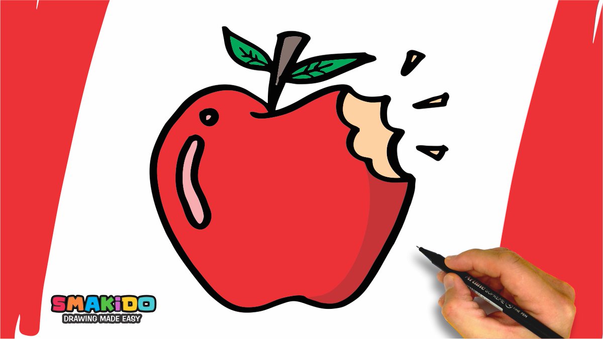 How To Draw an Apple For Kids | Easy Apple Drawing Step by Step Tutorial... youtu.be/TgzGK6iAQzc via <a href="/YouTube/">YouTube</a>