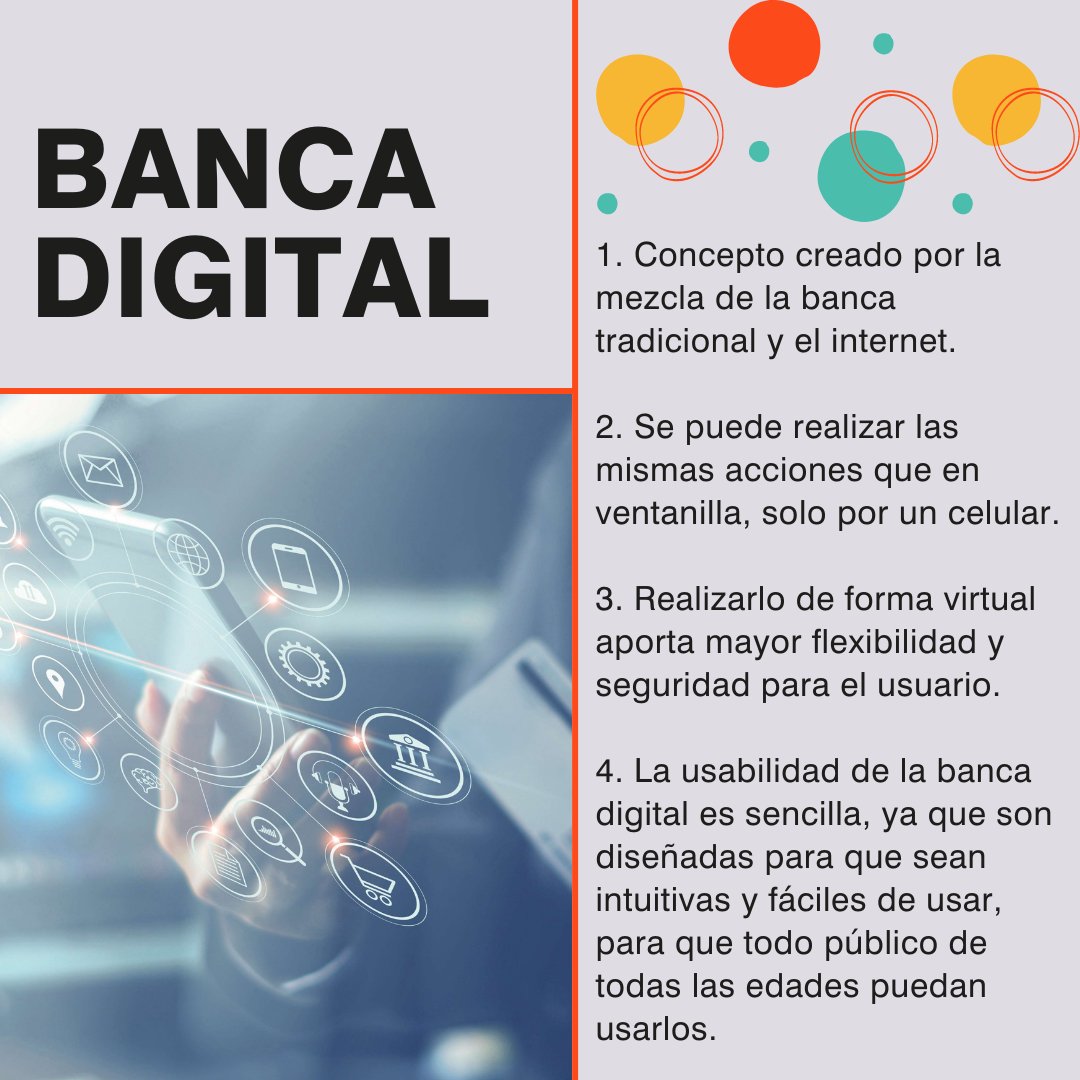 ☝️Lo bueno de mezclar el #internet 💻📲con el #Banco 💸, es que ya no necesitas hacer esas largas colas 😖para hacer una operación financiera 💳. Todo gracias a la banca #Digital 💪.
#concepto #EducacionFinanciera #Finanzas #Finance