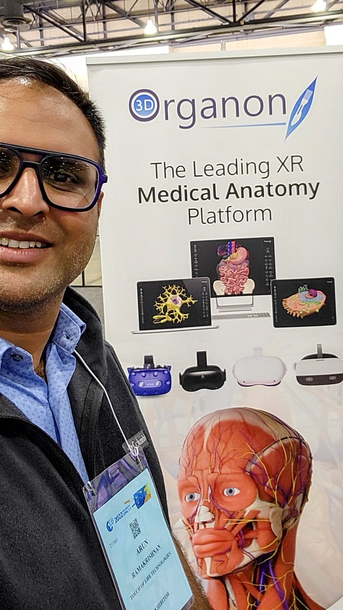 motorprimitive's tweet photo. Exploring 2022 #VR #anatomy education offerings at the #expbio2022 @expbio . Amazing exhibits from @TouchofLifeTech @3Dorganon #HoloAnatomy . 
Cant wait to try them @DrexelCNHP Immersive VR Labs.
Special thanks to @TouchofLifeTech for a day pass and demo of their VH dissector. https://t.co/yWYWqFRUl7