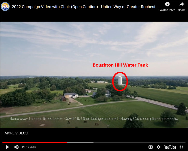 MonroeCntyH20's tweet photo. MCWA employees are making way for good! We kicked off our @UnitedWayROCFLX campaign with video viewing parties today. Check out what one of our employees spotted – our Boughton Hill water tank made the video! Water infrastructure is everywhere. 😎💧
#makewayforgood #unitedway https://t.co/0C1fEYRrM8