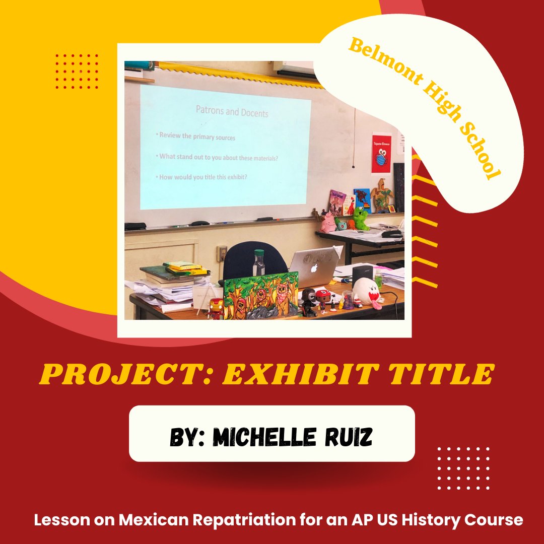 BH_Museum's tweet photo. Michelle Ruiz was invited to give a small lesson on Mexican Repatriation for an AP US history course at Belmont High School today.

She gave a quick lecture to students on some of the primary sources we use in our BHM exhibit. Check our Instagram as well: @boyleheightsmuseum https://t.co/Rky7TcaXsy