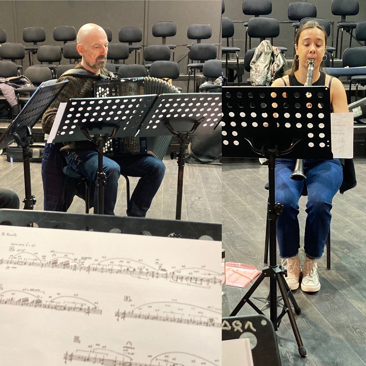 flashingdevice's tweet photo. First rehearsal of Lichtbrechungen today at #OutHearNewMusic with @klangforumwien 💎🖤 https://t.co/FAGssBmOHK