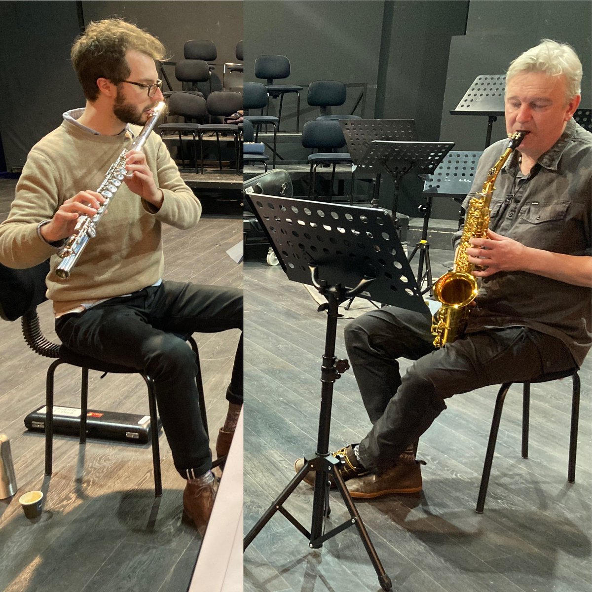 flashingdevice's tweet photo. First rehearsal of Lichtbrechungen today at #OutHearNewMusic with @klangforumwien 💎🖤 https://t.co/FAGssBmOHK