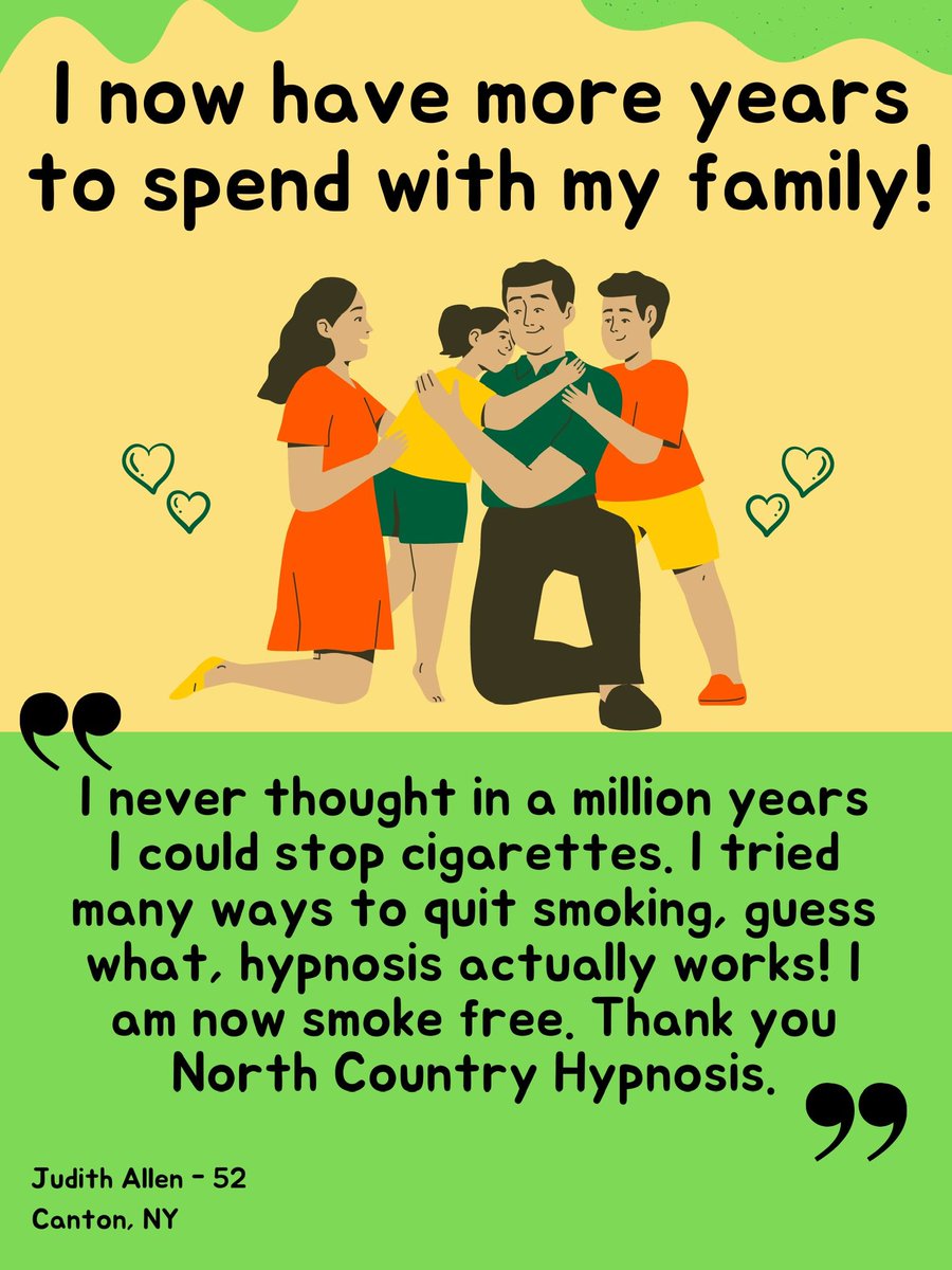 Cameron_Gio's tweet photo. Judy is now smoke free after a 30 year habit, thanks to the power of hypnosis! https://t.co/r4PR3u0eQY