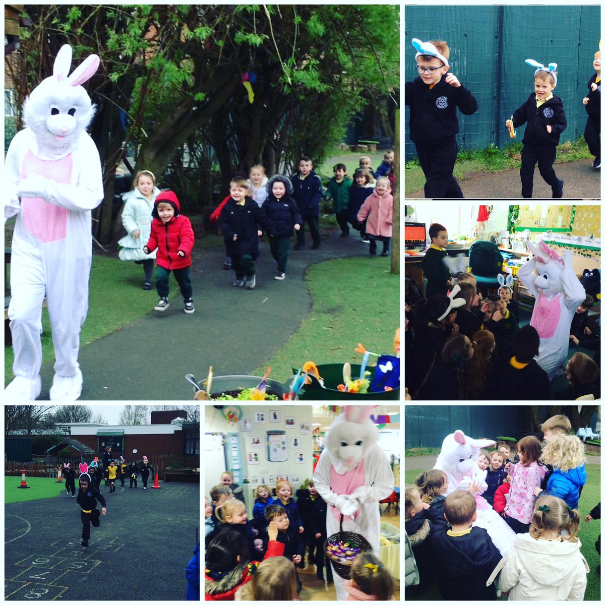 HomePEatCC's tweet photo. Nursery and Reception children loved their special visititor today and even joined the Easter Bunny on their fun run around the garden @ChristChurchCoE #funrun #easterfunrun #hoppingintospring #christchurch_pe #eggcellent #eggxtra #eggtastic #easterfun #eastersession https://t.co/oDVKyPji5t