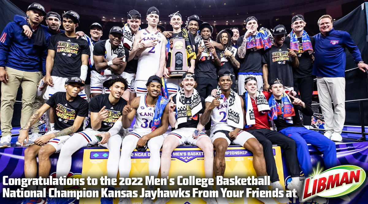 Congratulations to <a href="/KUHoops/">Kansas Men’s Basketball</a>, on your 2022 Men's College Basketball
National Championship from your friends at Libman! This has been such a fun season to cheer you on!