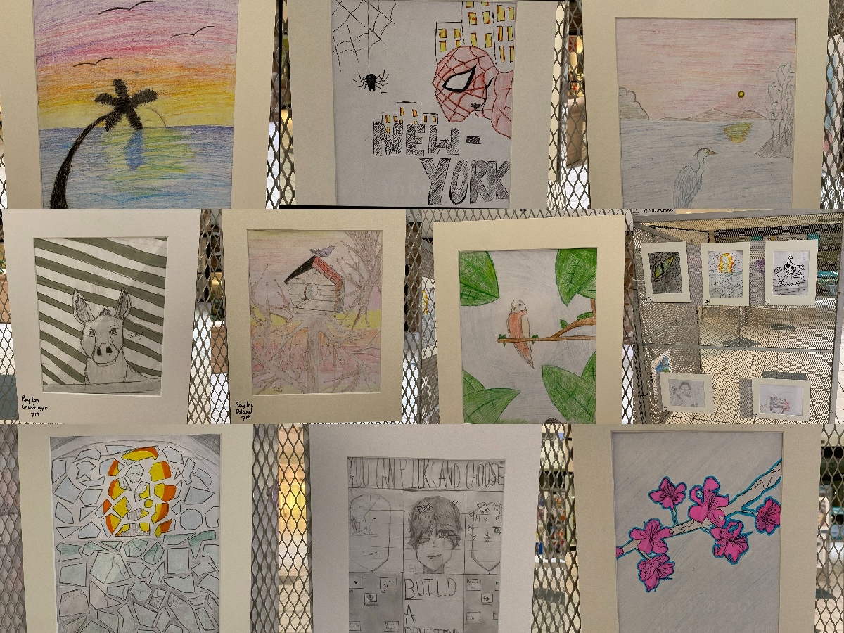 SouthSeminole21's tweet photo. Check out the SCPS Spring Art Show at Seminole Towne Center.  Our Hurricanes’ creative “voices” are STORMing the Art World. Way to go, Mr. Bishop! 🌪🎨#SSALeads https://t.co/mikEQfczlV
