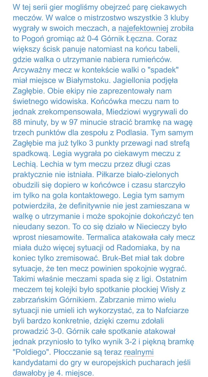 EkstraPasjonat's tweet photo. Podsumowanie minionej kolejki Ekstraklasy⬇️
#WPŁGÓR #LEGLGD #GKŁPOG #JAGZAG #BBTRAD #ŚLĄLPO #WARRCZ #STMCRA #WISPIA #Ekstraklasa https://t.co/0yz7Uz3FAO