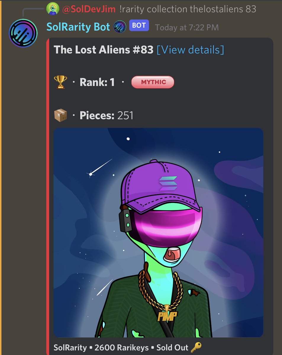 LostAliensNFT's tweet photo. Epic giveaway time! Win the top ranked TLA 83. View contest details on our Discord in the Contest channel! https://t.co/K7lBib0oD9

#nftgiveaway #mythicnft #freenft #solana #solananft https://t.co/eqlH1ti0rF