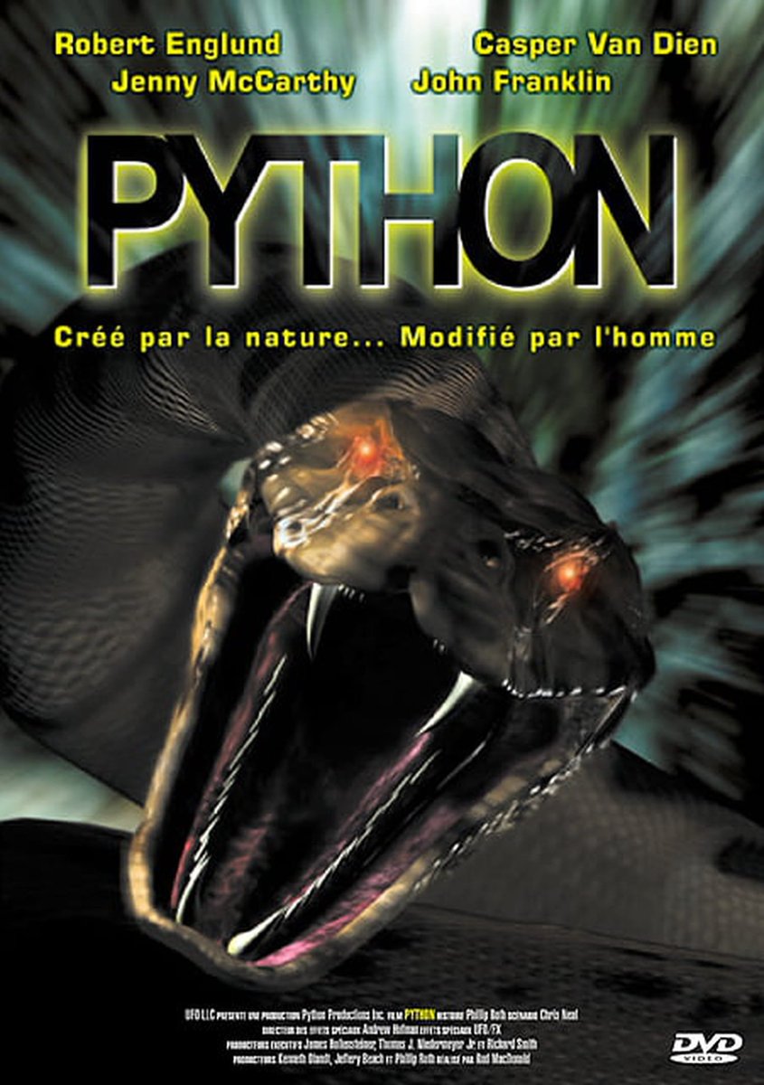 Meghannofdragon's tweet photo. Je me dis que dans les années 2000, on avait des bons nanards sur les animaux 😂 et le pire c'est que j'adorais regarder ça. Mention à Peur bleue qui reste mon film préféré sur les requins 🦈 #Nostalgie #cinéma #peurbleue #Python #Lakeplacid #Aracattack https://t.co/FULniV53gu