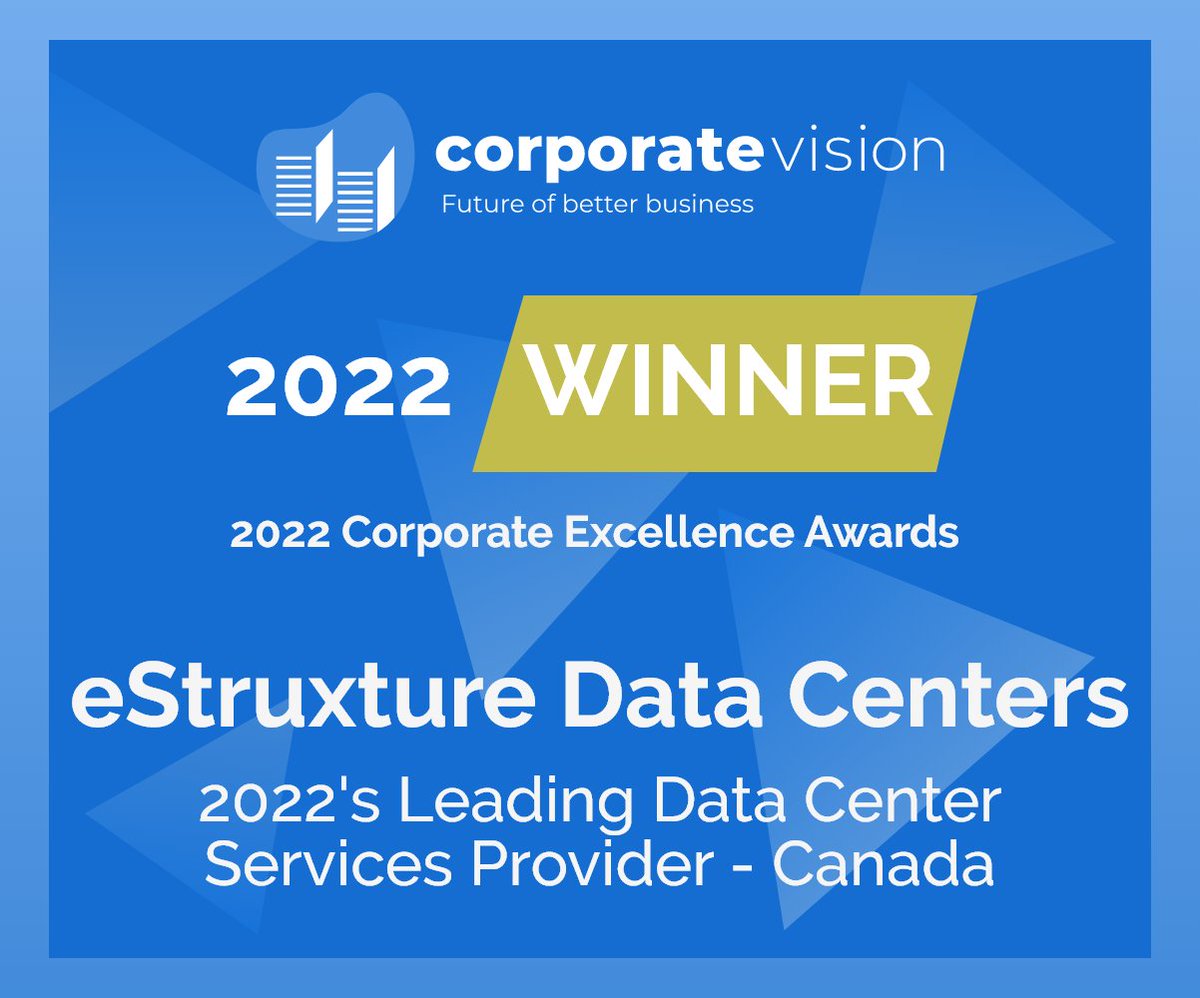 GentileJoe's tweet photo. Are we the best Canadian Data Center provider? Yes. But do we win awards for it? Also yes. Thank you @Corp_Vision !
Contact us to see why we're so good at what we do: https://t.co/YiPu0dvYM2
#datacenter #bestdatacenter #GoColo #weareestruxture #award #canadianbusiness https://t.co/nh9ZUW7nME