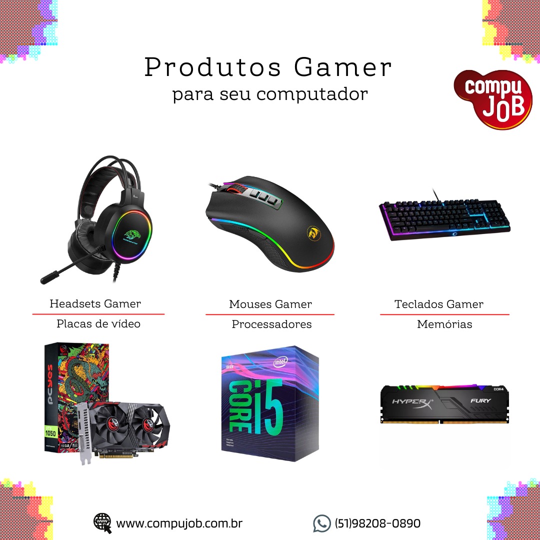 compujob's tweet photo. Aqui na Compujob você encontra periféricos e todas as peças que vc precisa para seu Pc Gamer.
Orçamentos por Whatsapp ou pelo nosso site https://t.co/xa8LYypZek https://t.co/Jiu4bCHN45