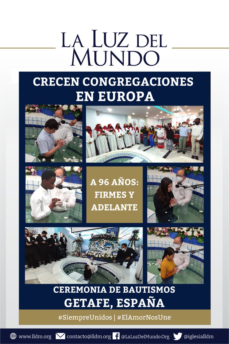 lldm_es's tweet photo. En EUROPA, también los hogares abren sus puertas para recibir a Cristo.
En el marco de los #96años del resurgimiento de la Iglesia de Cristo, se lleva a cabo una Ceremonia de Bautismos en #Getafe, #España
¡Firmes y adelante!
#LLDM6abril
#SiempreAdelante
#SiempreUnidos https://t.co/Lrk1lUJYl0