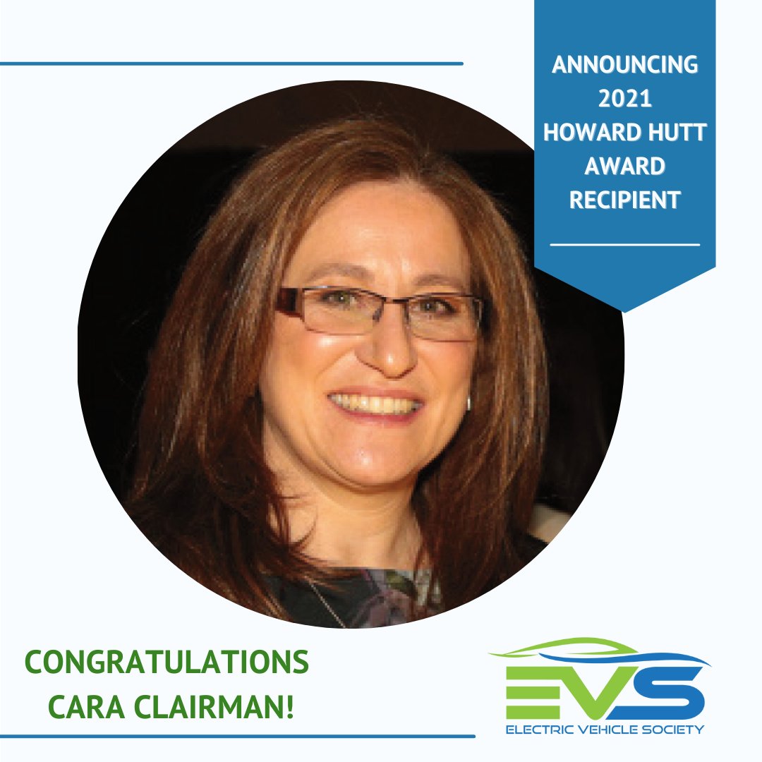EVSociety's tweet photo. We are excited to announce @CaraClairman of @PlugN_Drive as the recipient of the 3rd Annual Howard Hutt Award. Cara is honoured for her long-standing work in the envir. + sustain. fields, especially for her ongoing work in EV education. Learn more at; https://t.co/T3yGMq2DoW https://t.co/UpPmUCu3Uq