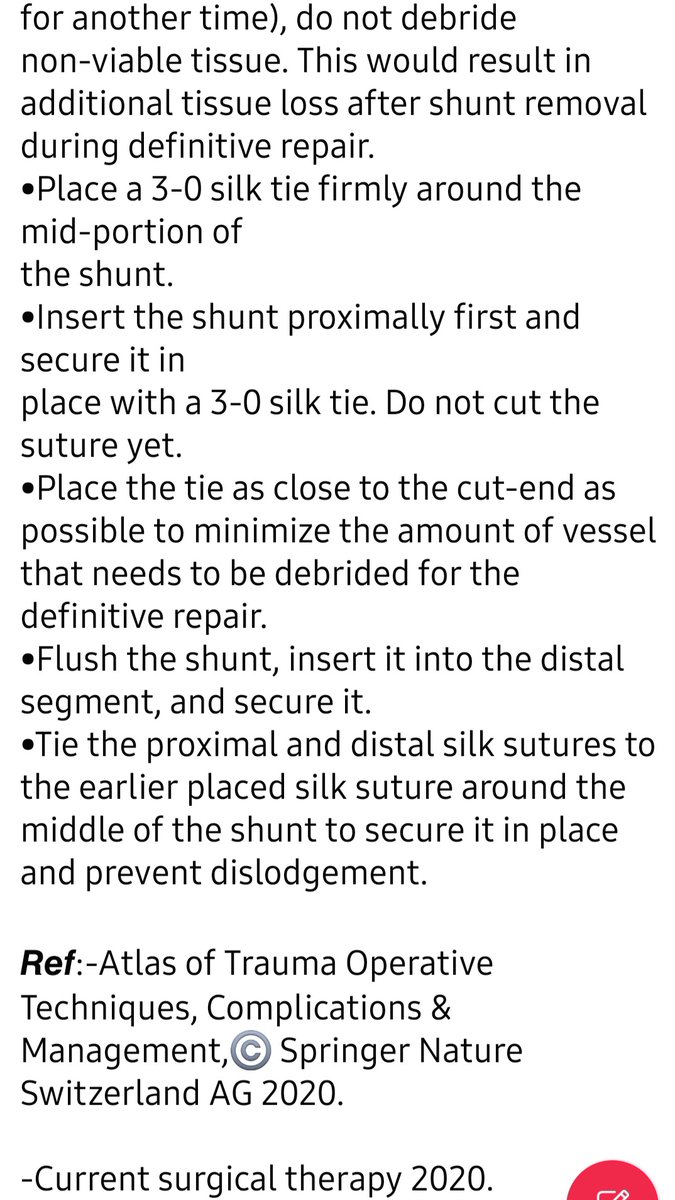 DRAFTABAHMED7's tweet photo. 𝙏𝙚𝙢𝙥𝙤𝙧𝙖𝙧𝙮 𝙨𝙝𝙪𝙣𝙩𝙨 {𝙏𝙚𝙘𝙝𝙣𝙞𝙦𝙪𝙚} &amp; List of Vessel Considerations for Temporary Vascular Shunts:
𝙍𝙚𝙛:-Atlas of Trauma, 2020.
Current surgical therapy 2020.
#Trauma #vascularinjury
#MedTwitter #damagecontrolsurgery
#vascularshunts https://t.co/T8oTIqSEt1