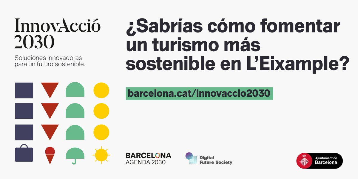💡La #tecnología puede ayudar a fomentar un sector turístico con mayor atención a la calidad y a la #sostenibilidad.

El reto de #InnovAcció2030 busca proyectos #innovadores y tecnológicos para fomentar el turismo sostenible en el distrito del Eixample.
📲 mwcb.in/3IdE5hY