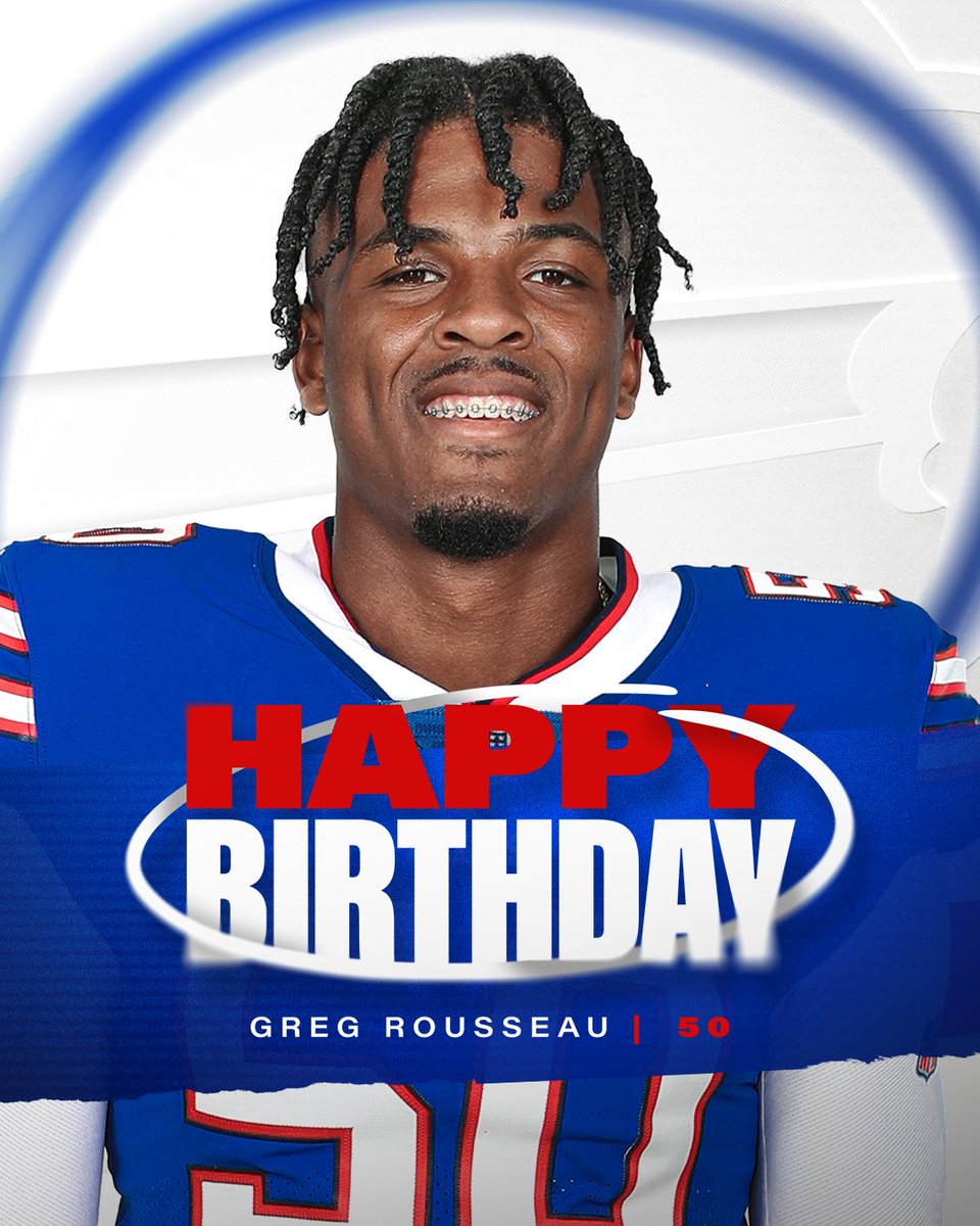 BuffaloBills's tweet photo. The kid turns 22.

Happy birthday, @GregRousseau!! 🥳 #BillsMafia https://t.co/OMB9tJgXQx