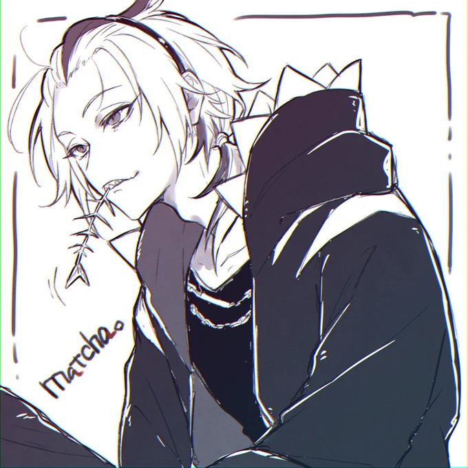 バイオ配信面白かった～
ヘアバンド情報助かった落書き
#おじょ〜ずな絵 
#抹茶遊泳中 