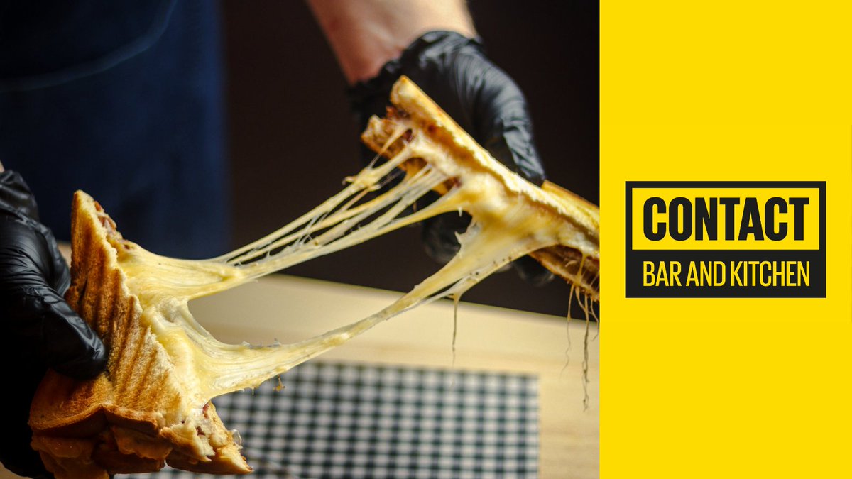 Come down to Contact today to try out the delicious food and drinks <a href="/contactbarkitch/">Contact Bar and Kitchen</a> have to offer! Who doesn't love a triple cheese toastie... 🧀

Open until 8pm!