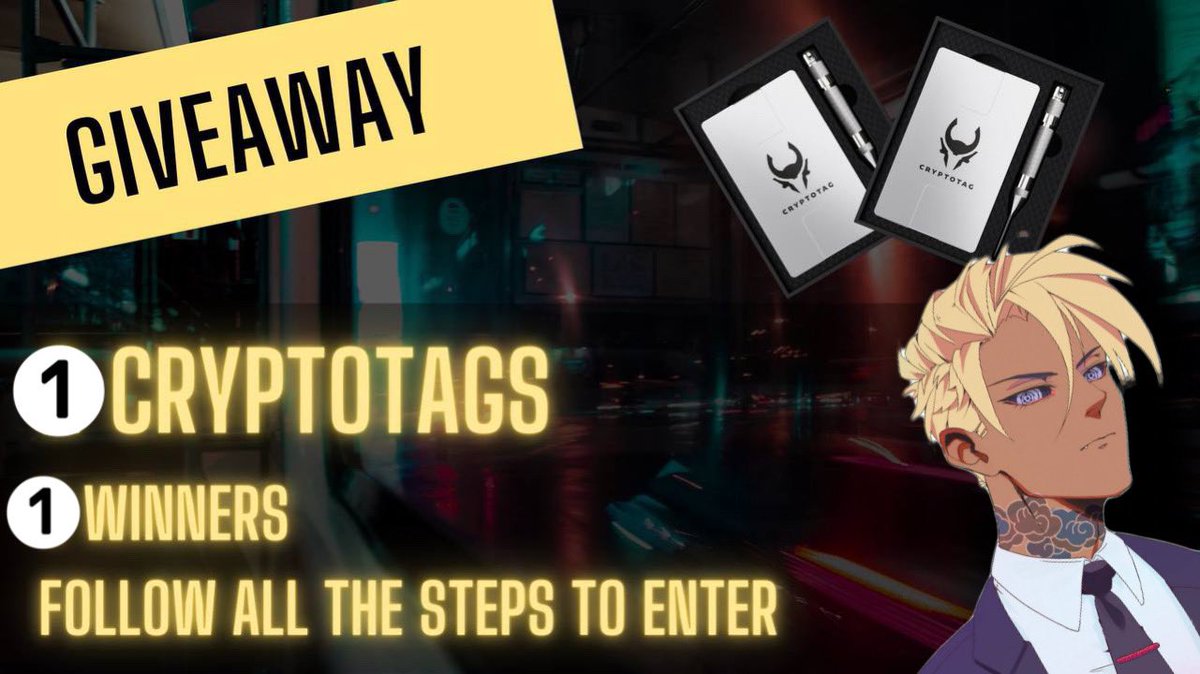 🚨CRYPTOTAG GIVEAWAY!🚨

I am giving away 1 Cryptotag Zeus Starter Kits so you can store your seed phrase in bullet proof titanium! 😏

To participate:
• Follow me &amp; <a href="/CRYPTO_TAG/">CRYPTOTAG | Seed Phrase Storage</a> 
• Like &amp; Retweet 👊🏻

Winner will be announced in two days.
