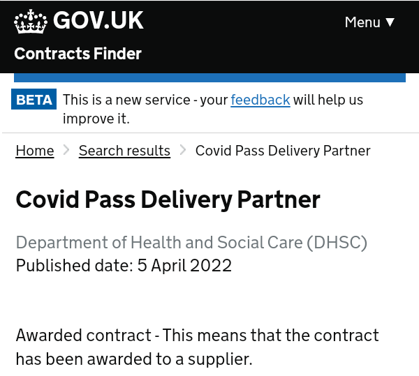 Future_Not_Set's tweet photo. 🚨 BREAKING | An £18m contract awarded to @netcompany_uk from @DHSCgovuk for an #NHS #CovidPass 'live service' incl. op management.

Summary:

✅ £212m for @SercoGroup Test &amp; Trace
✅ £2.46m for the NHS #COVID19 app maintenance

This isn't over yet. 

(Credit: @LutherBurgsvik) https://t.co/0b4UtcJx5L