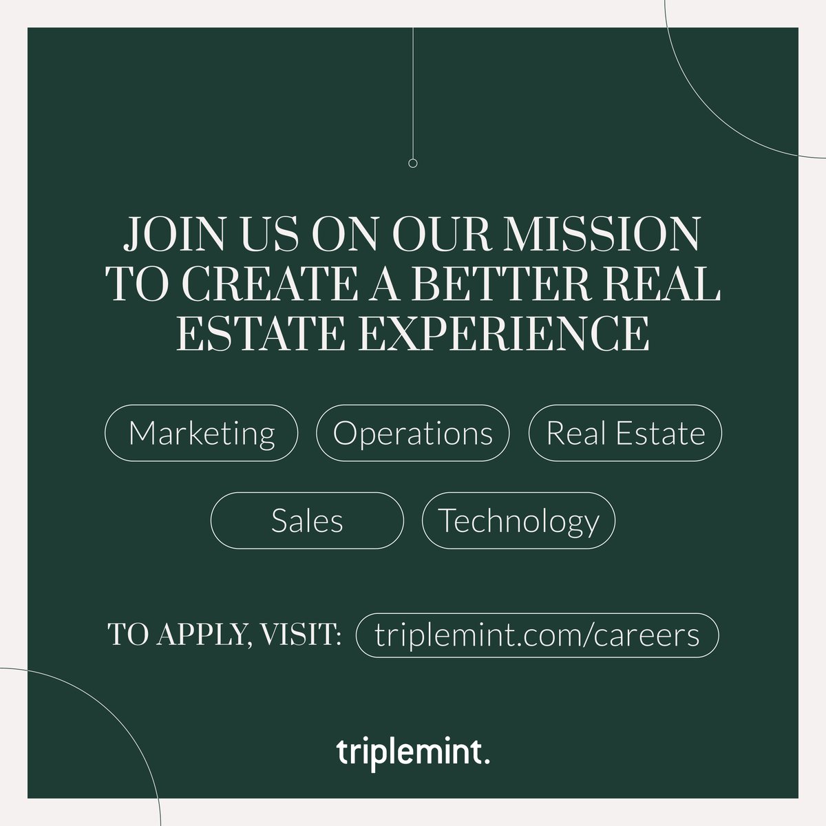 Triplemint is a place to grow, collaborate, and create real impact. If you're looking for a meaningful new opportunity, we're hiring: triplemint.com/careers 

#hiring #jobsearch #realestate