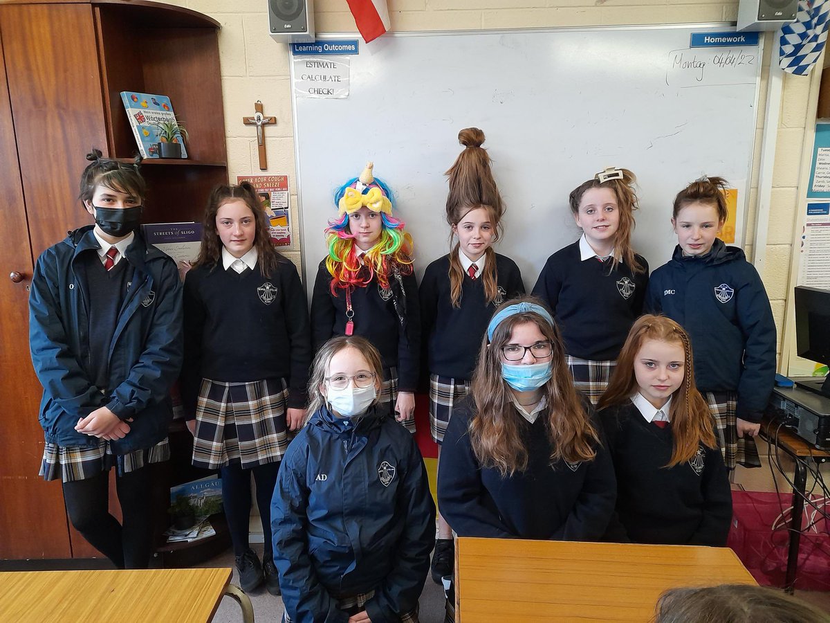 Crazy Hair Day <a href="/MercySligo/">Mercy College, Sligo.</a> <a href="/AonadLochGile/">Aonad Loch Gile Sligeach</a> today as part of our Wellbeing Week
The teachers outdid the students today !