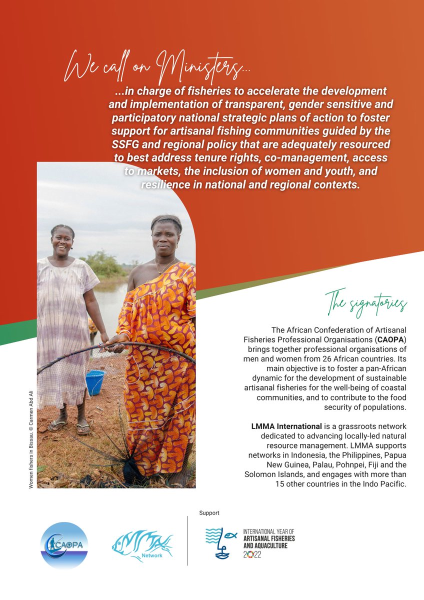 Action is urgently needed to ensure resilient SSF contribute to national wealth, health and wellbeing

🐟Secure access to fisheries resources
🔍Ensure accountability in fisheries management
🏨Protect SSF from competing blue economy sectors
♀️Promote the role of women &amp; youth