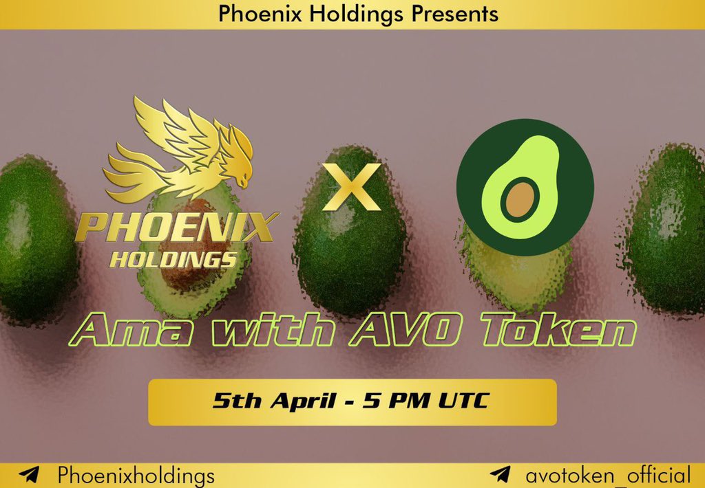 Phoenix_holding's tweet photo. @TokenAvocado is bringing you a #NFTMarketplace , #P2EGame , #StakingRewards , #debitcards  and many more 👏 launching on #BinanceSmartChain 

#BUSD given out during AMA https://t.co/oaruoopL1S