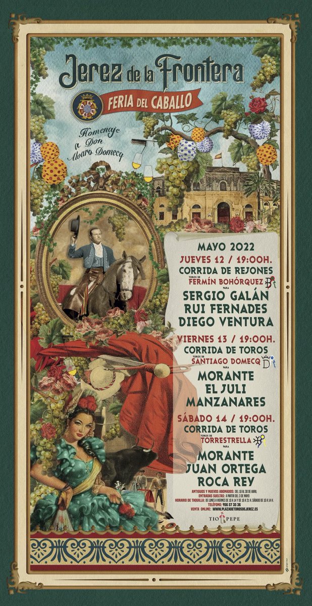 ReporterosJerez's tweet photo. Bonito cartel para anunciar los festejos taurinos de la Feria del Caballo de #Jerez Homenaje a Álvaro Domecq #toros 
https://t.co/6MIkHZkfoe https://t.co/ACAaRTHsGW