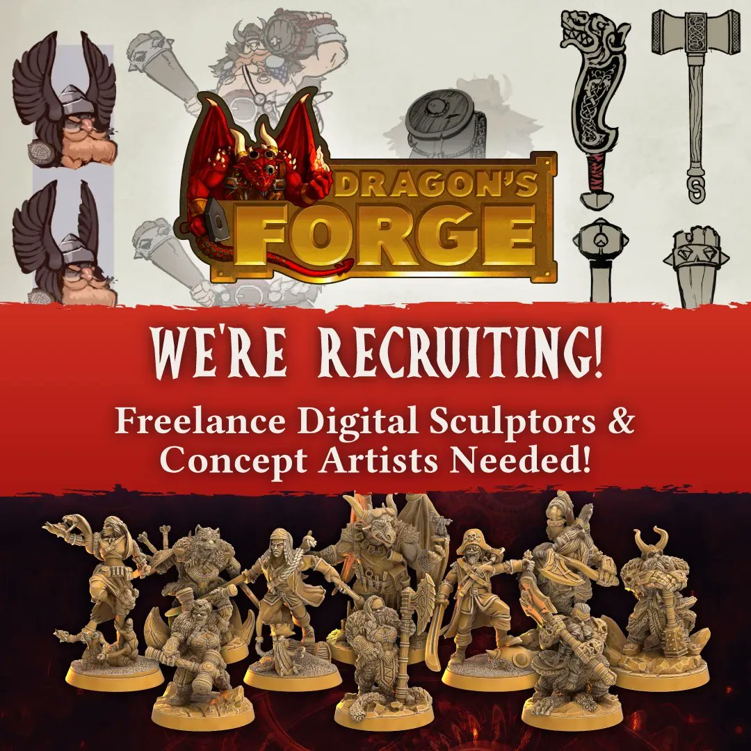 We're recruiting! If you'd like to help us bring our fantasy worlds to life, we'd love to hear from you. More info here: buff.ly/3ubsKeu

And if you might have followers that could join our miniatures design team, we'd really appreciate a retweet.

#3Dartist #conceptart