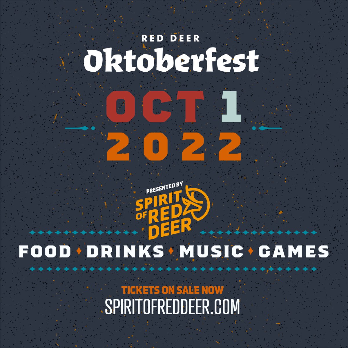 SpiritOfRedDeer's tweet photo. We're back! 

Oktoberfest 2022 is coming to Red Deer on Saturday, October 1, 2022.

Tickets are $70 and go on sale this Thursday, April 7, via @TicketsAlberta.

Spread the word and let's spread the cheer on October 1!

https://t.co/3yNtyYnzTm https://t.co/IApTUuZ2vH