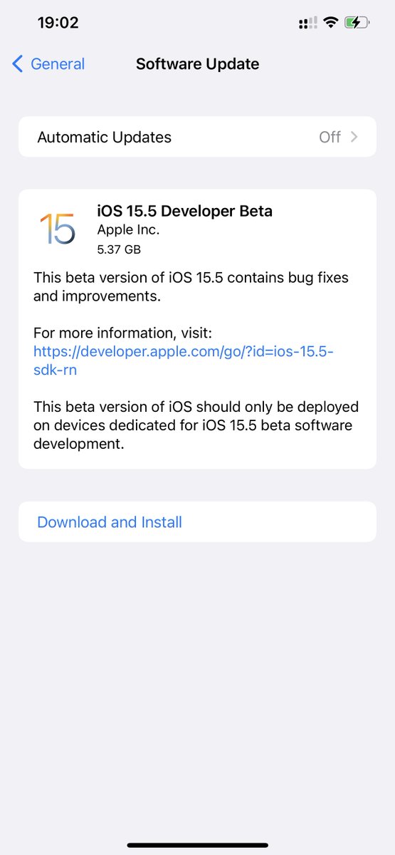 iSWUpdates's tweet image. iOS 15.5 Dev Beta 1 (19F5047e) has been released. #iOS155 #iOS155DevBeta1 #iOS155Beta1