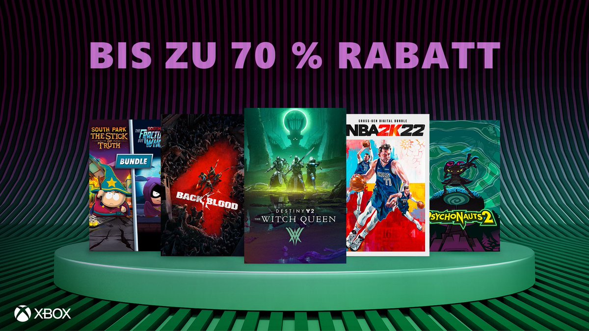 Verschiedene Titel, die Teil des Sales sind. Der Bildtext lautet: "Bis zu 70% Rabatt"