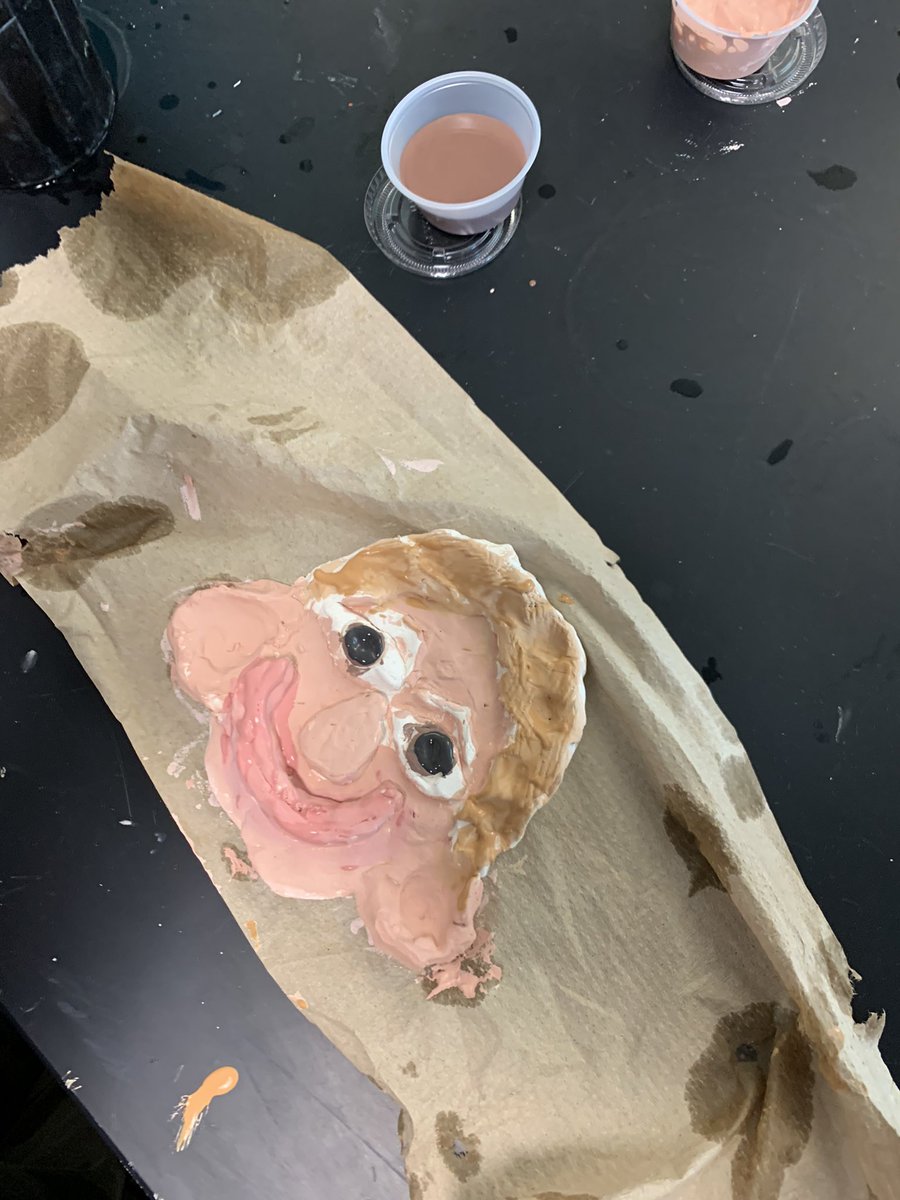 Kindergarten busy glazing their clay self portraits! <a href="/VinsonOwenOwls/">Vinson-Owen School</a>