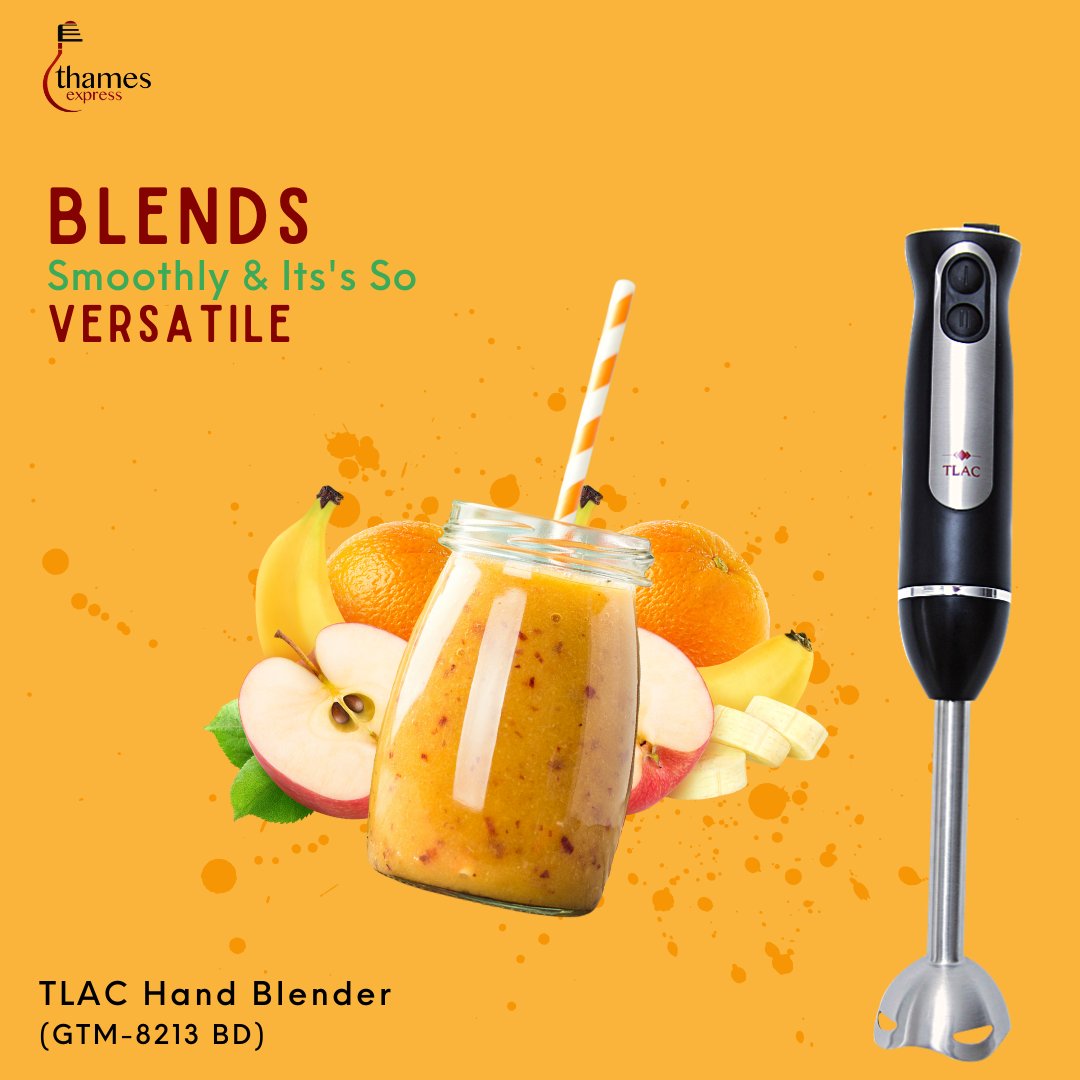 ThamesExpress's tweet photo. Get the powerful and stylish TLAC Hand Blender (GTM-8213 BD) that will blend perfectly yet silently into your modern kitchen.
#ThamesExpress #TLAC #HandBlender #KitchenAppliances #Livewell https://t.co/bXLtJwG24F