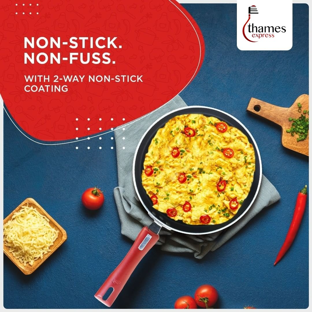 End up with scrambled eggs instead of omelettes? Fret no more! Cook the perfect breakfast with the easy-to-clean Nirlep Selec+ Tawa! #ThameExpress #Bajaj #Nirlep #LongLastingHappiness #LongLasting #nonstick #kitchenappliances