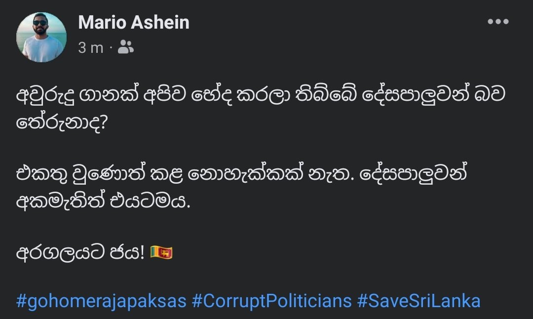 AsheinF's tweet photo. United we stand  ❤🇱🇰

#GoHomeRajapaksas #CorruptPoliticians #SaveSriLanka https://t.co/XgibGCuhyl