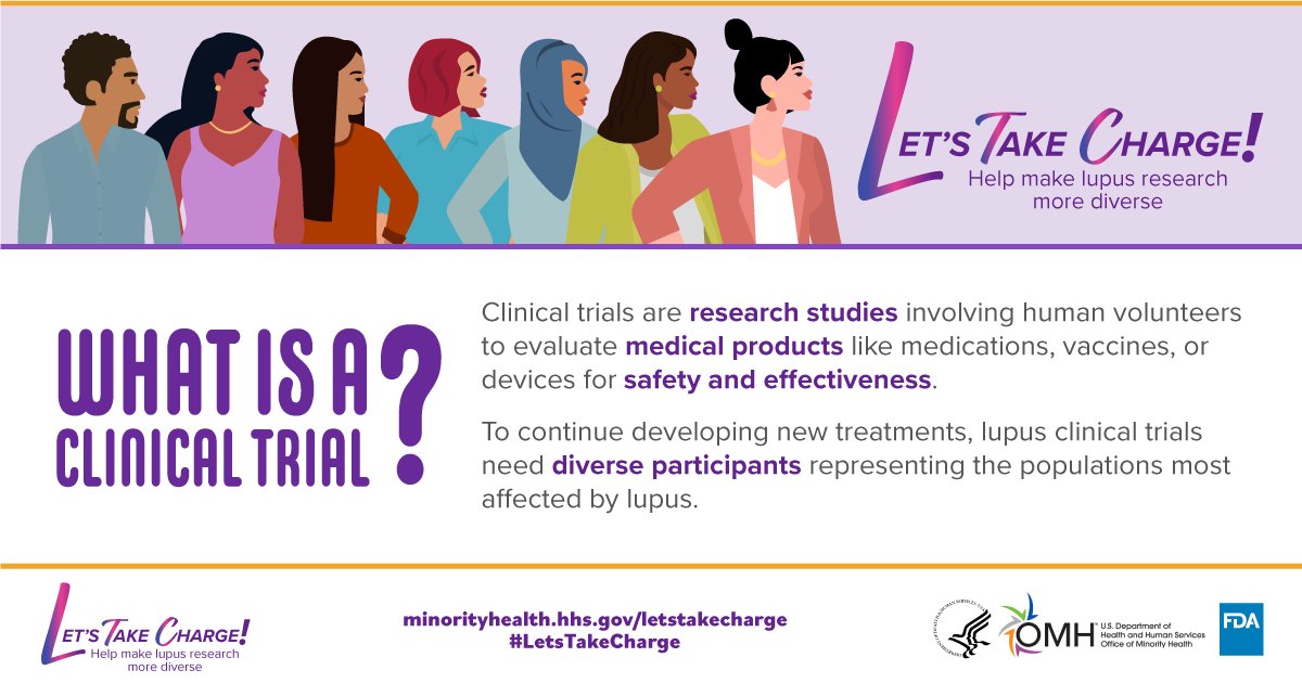 MinorityHealth's tweet photo. A2: A clinical trial is a research study with human volunteers that evaluates medical products for safety and effectiveness. Our #LetsTakeCharge website offers more information: https://t.co/n8XFhtdXqF #SaludTues #NMHM2022 https://t.co/8tXY3CmAfs