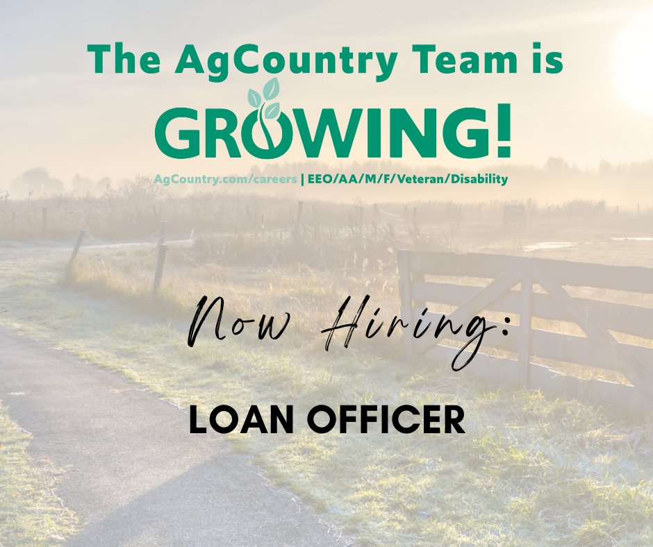 AgCountry's tweet photo. We are looking for a full-time Loan Officer to join our AgCountry team in the Devils Lake, ND office with the potential for Branch Manager! Apply today: https://t.co/I6OXuaCIED https://t.co/c5TGb6FEJk